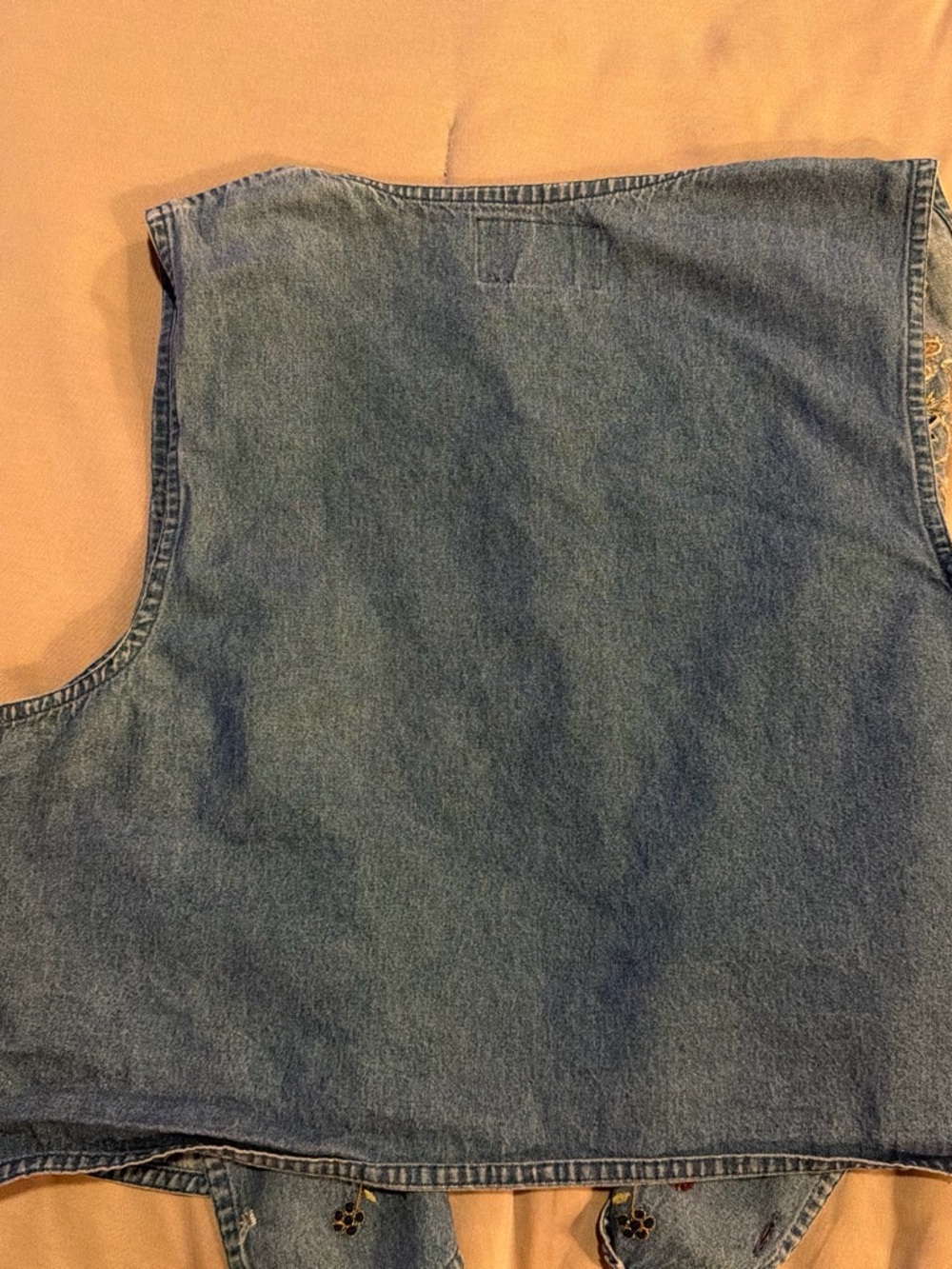 Embroidered Denim Vest - Floral Blue - Picture 5 of 5